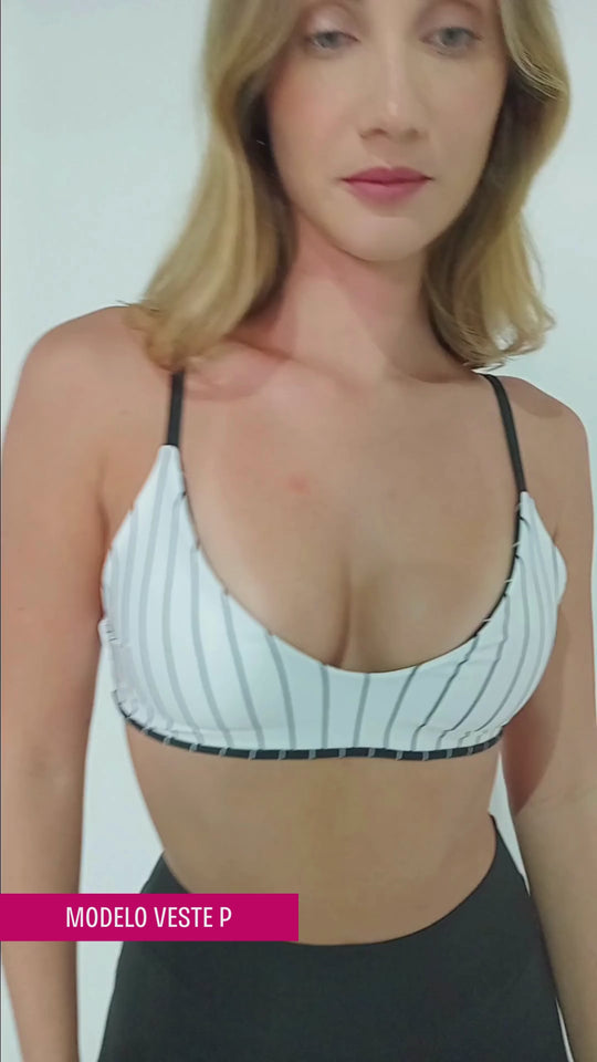 Top Fitness Reversível Ânima Listrado