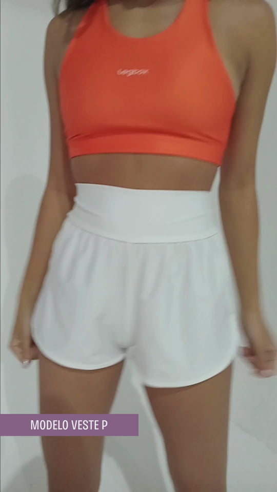 Short Corrida Feminino Básico Branco