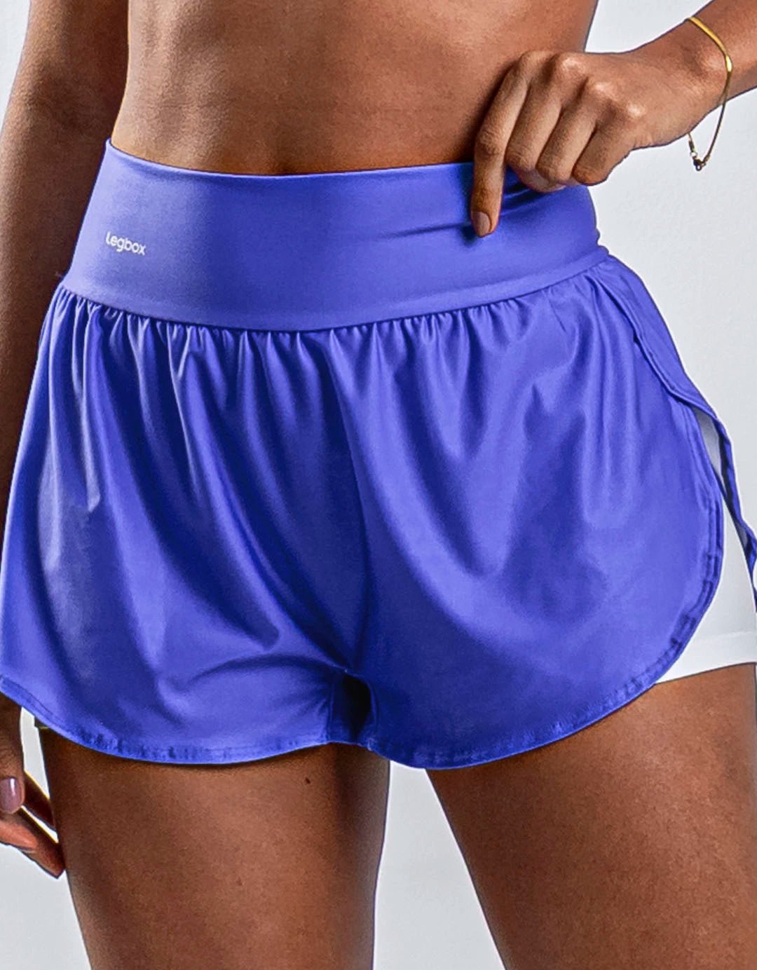 Short Corrida Feminino Duplo Neo Azul - Legbox