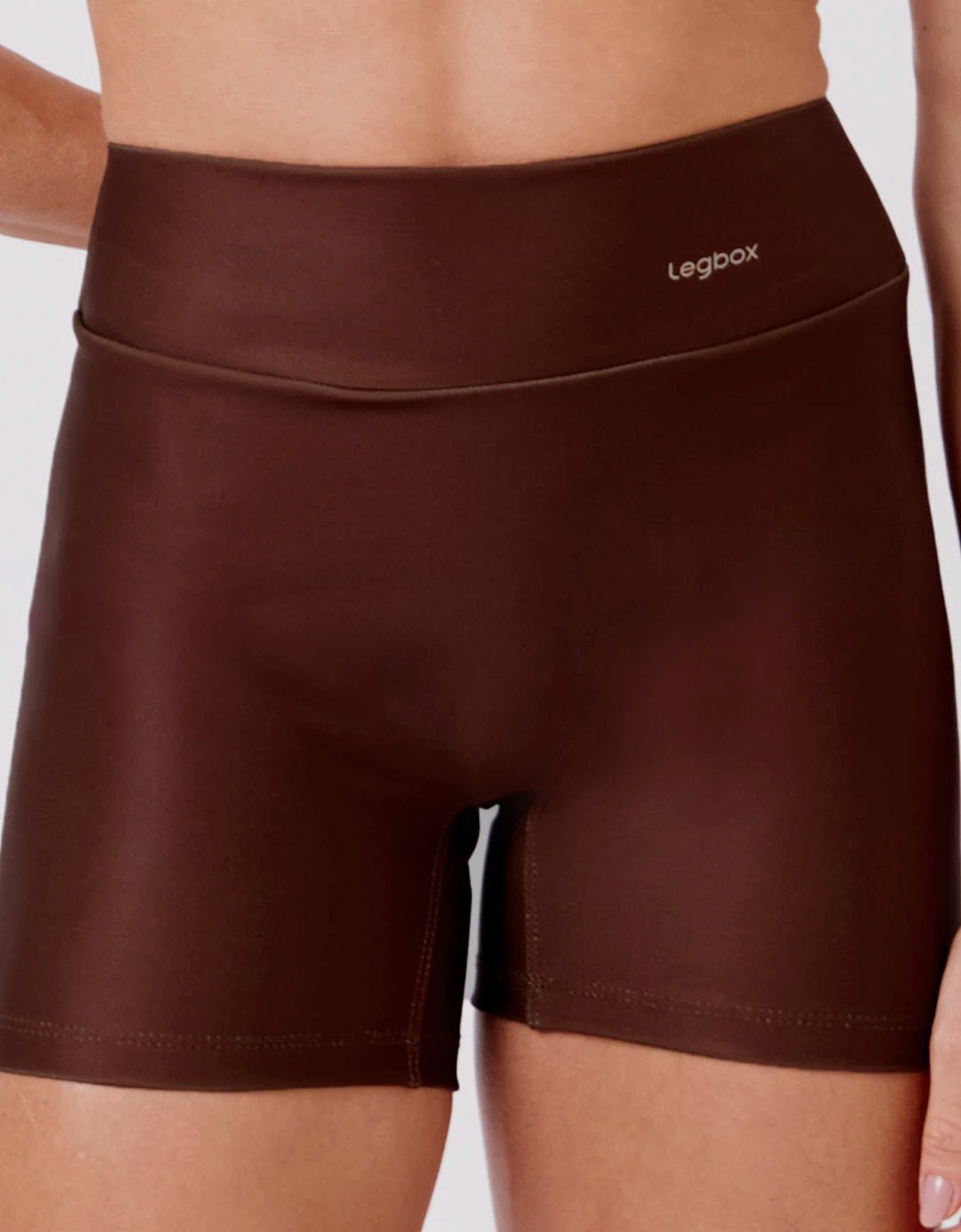 Short Fitness Cintura Alta Café