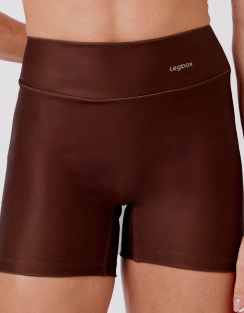Short Fitness Cintura Alta Café