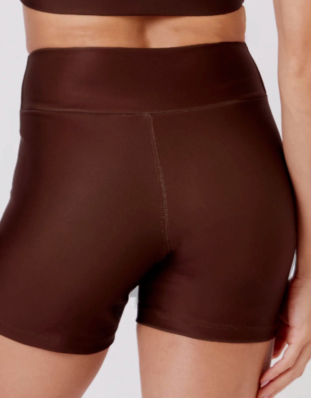 Short Fitness Cintura Alta Café