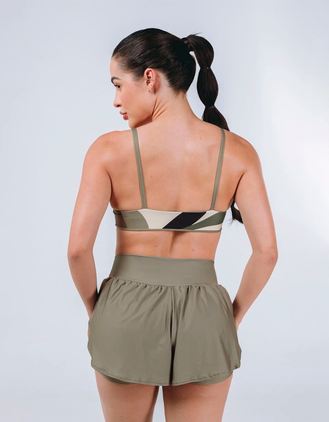 Short Corrida Feminino Duplo Olive