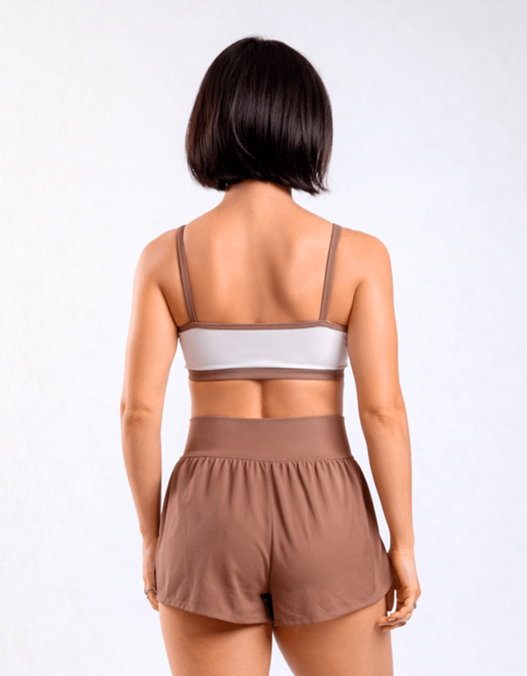 Top Fitness Twist Branco e Avelã