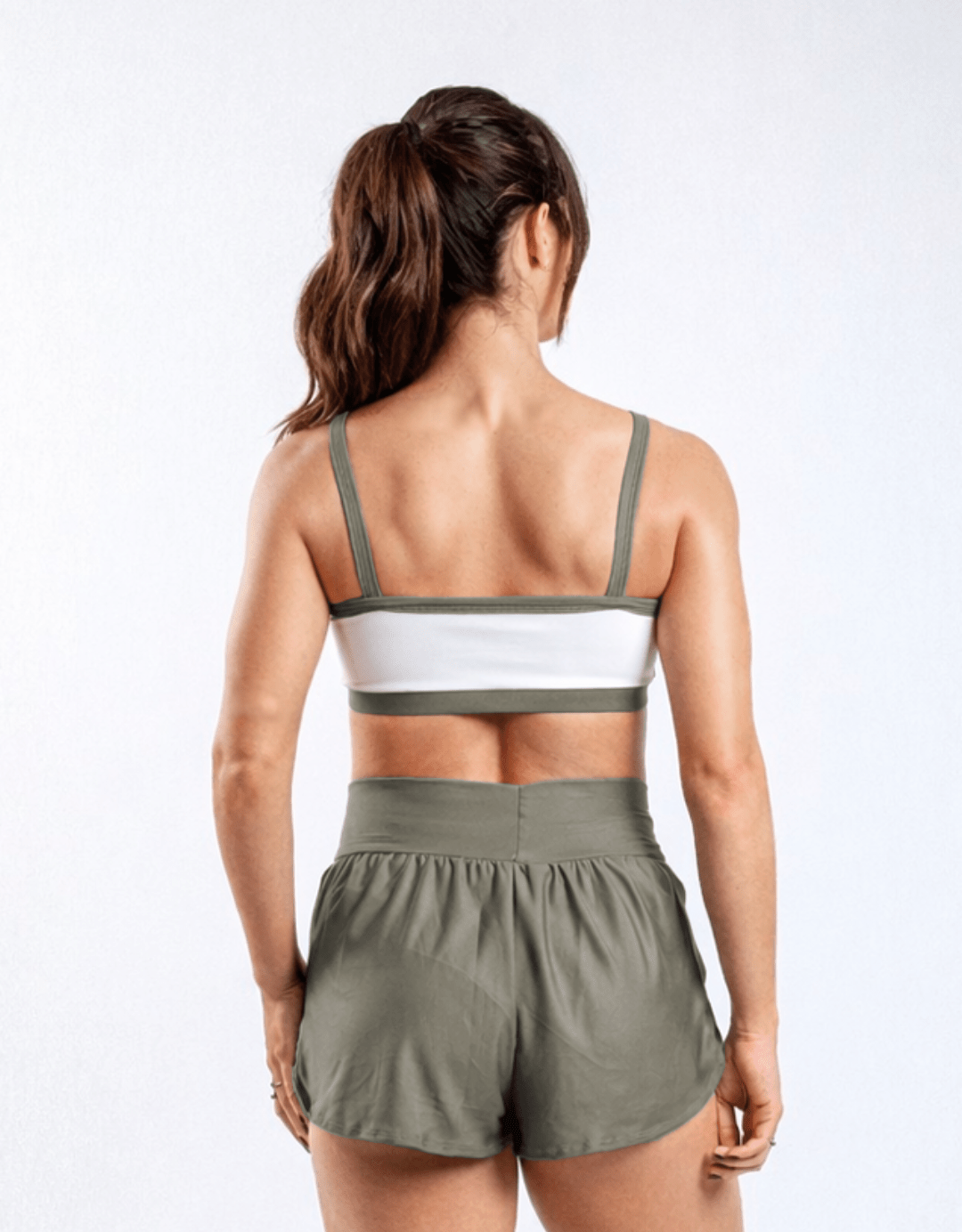 Top Fitness Twist Branco e Olive