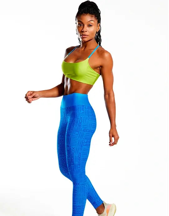 Cal a Legging Cintura Alta Glow Azul Legbox