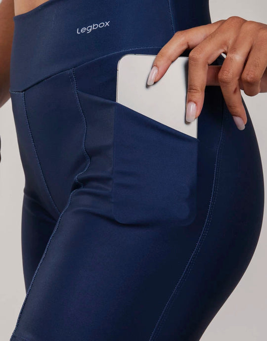 Bermuda Fitness Feminina Marinho com bolso