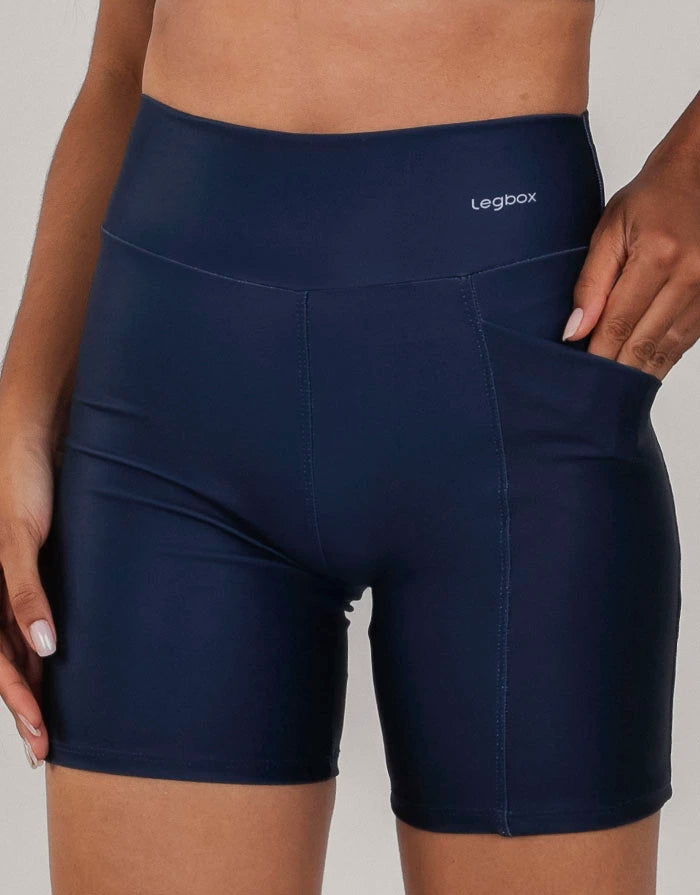Bermuda Fitness Feminina Marinho com bolso