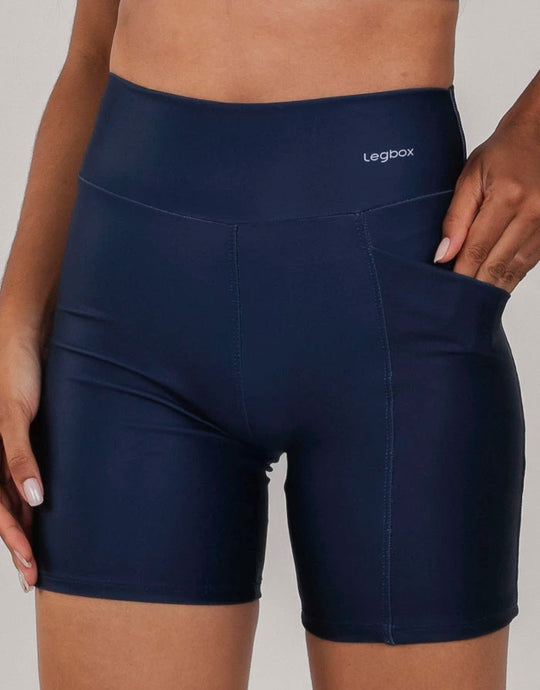 Bermuda Fitness Feminina Marinho com bolso