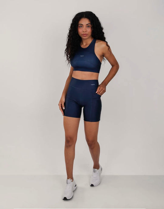 Bermuda Fitness Feminina Marinho com bolso