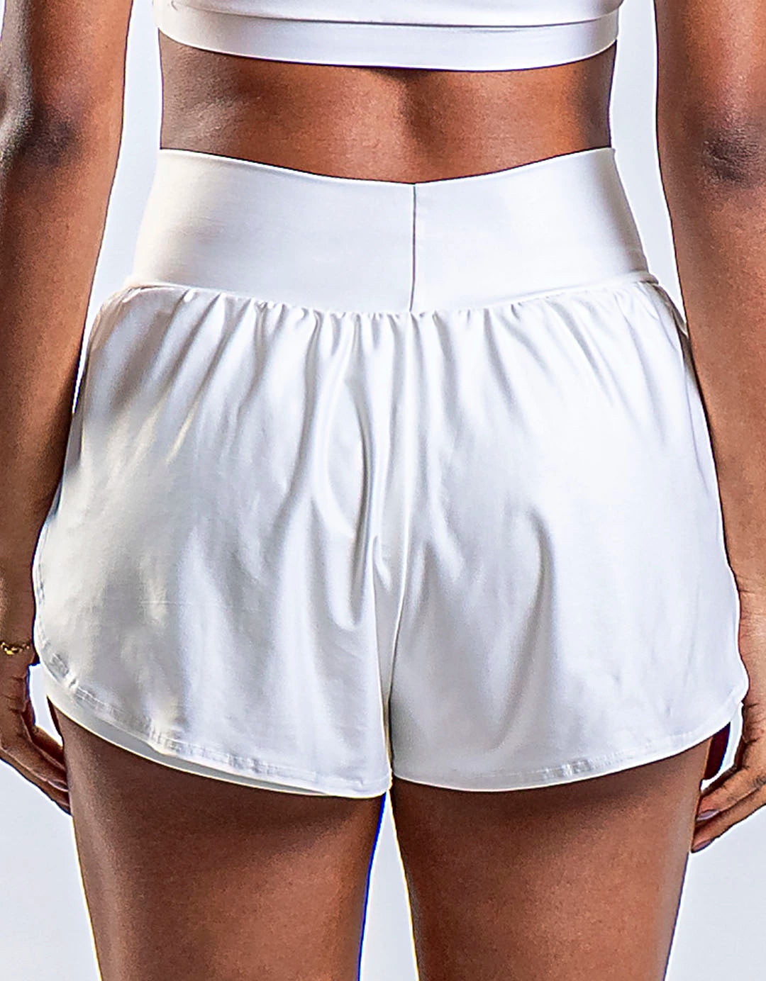 Short Corrida Feminino Duplo Branco