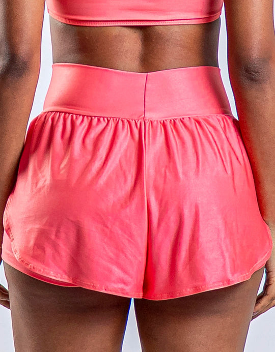 Short Corrida Feminino Duplo Coral