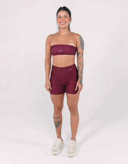 Short Fitness Feminino Vinho