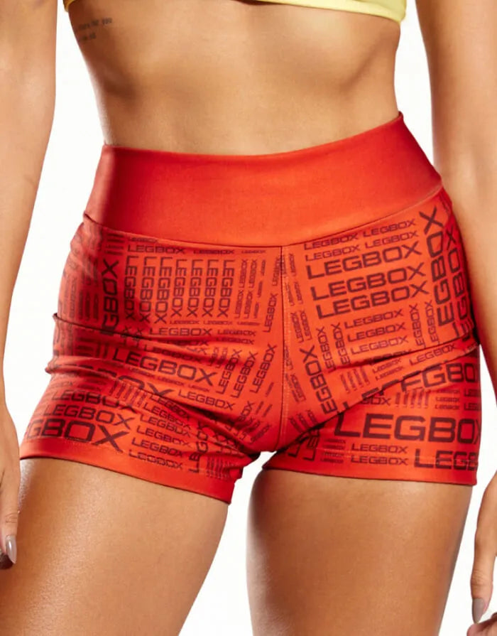 Short Fitness Feminino Glow Laranja