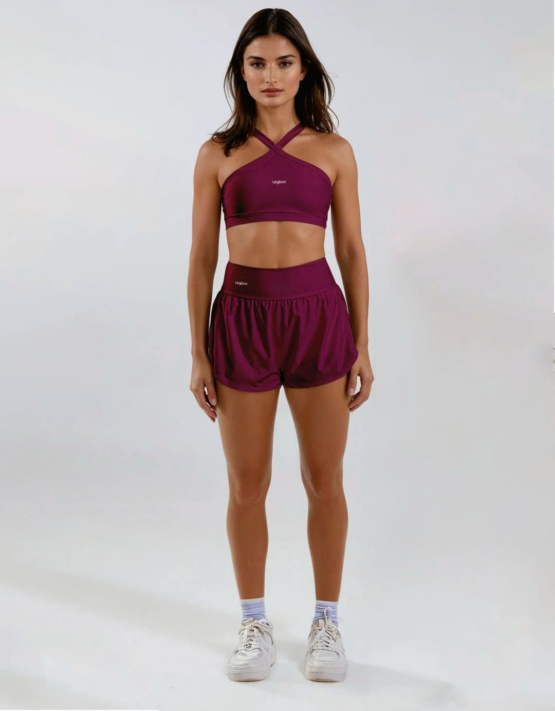 Short Corrida Feminino Duplo Vinho