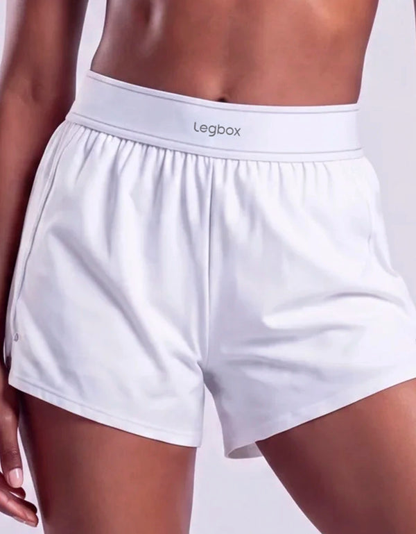 Short Duplo com Elastico e Bolso Branco