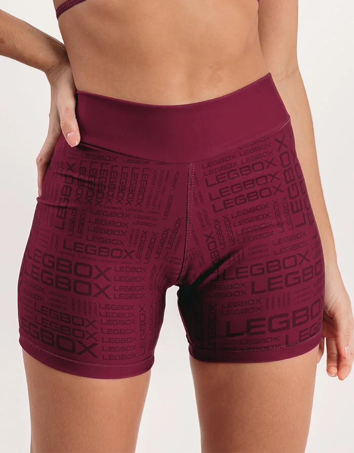 Short Fitness Feminino Glow Bordô