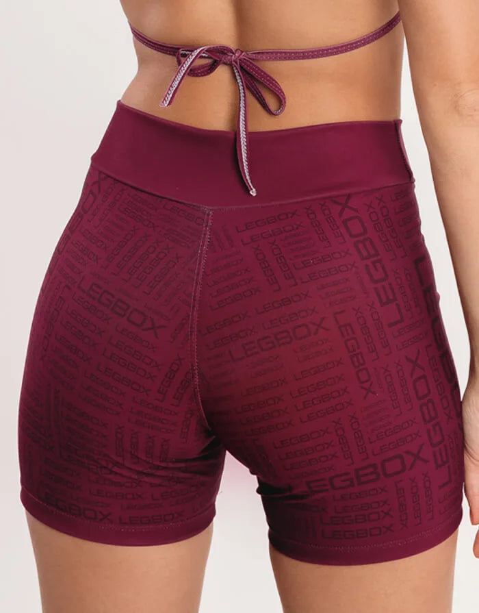 Short Fitness Feminino Glow Bordô