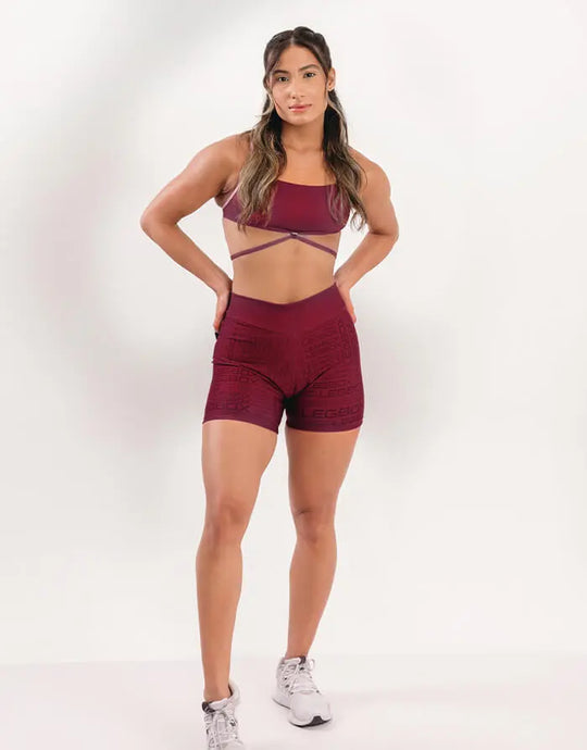 Short Fitness Feminino Glow Bordô