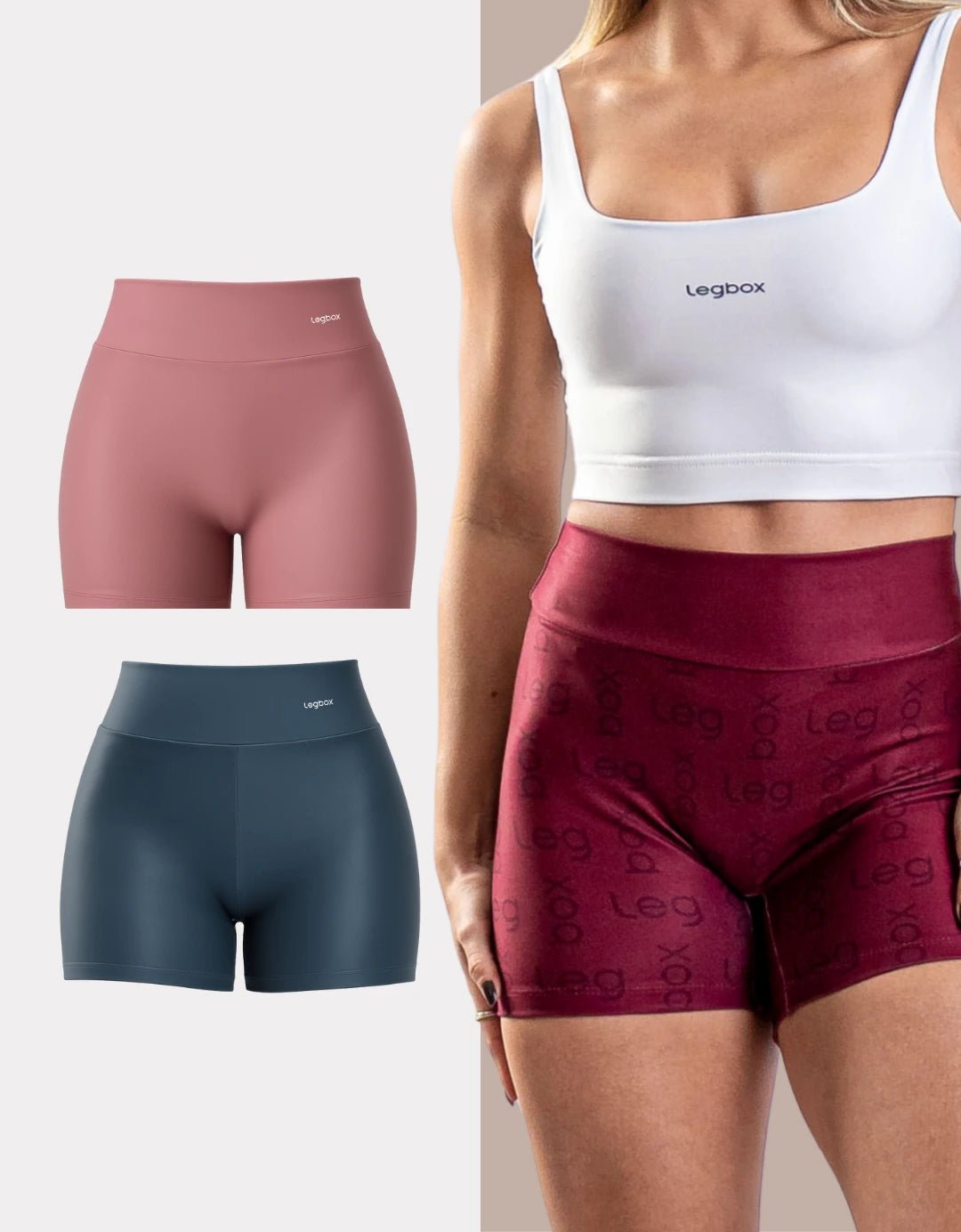 Kit 3 Shorts Cintura Alta - Legbox