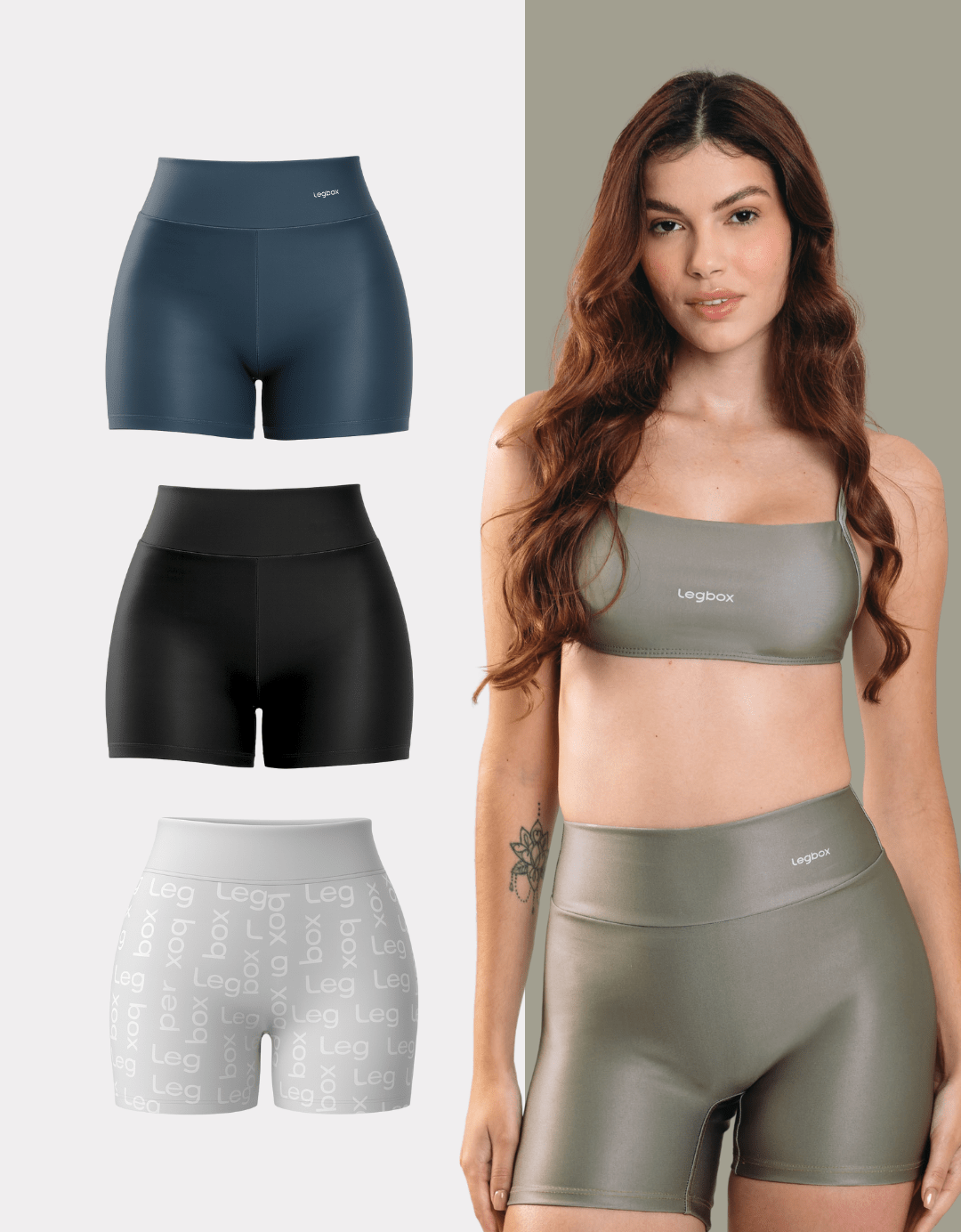 Kit 3 Shorts Cintura Alta - Legbox