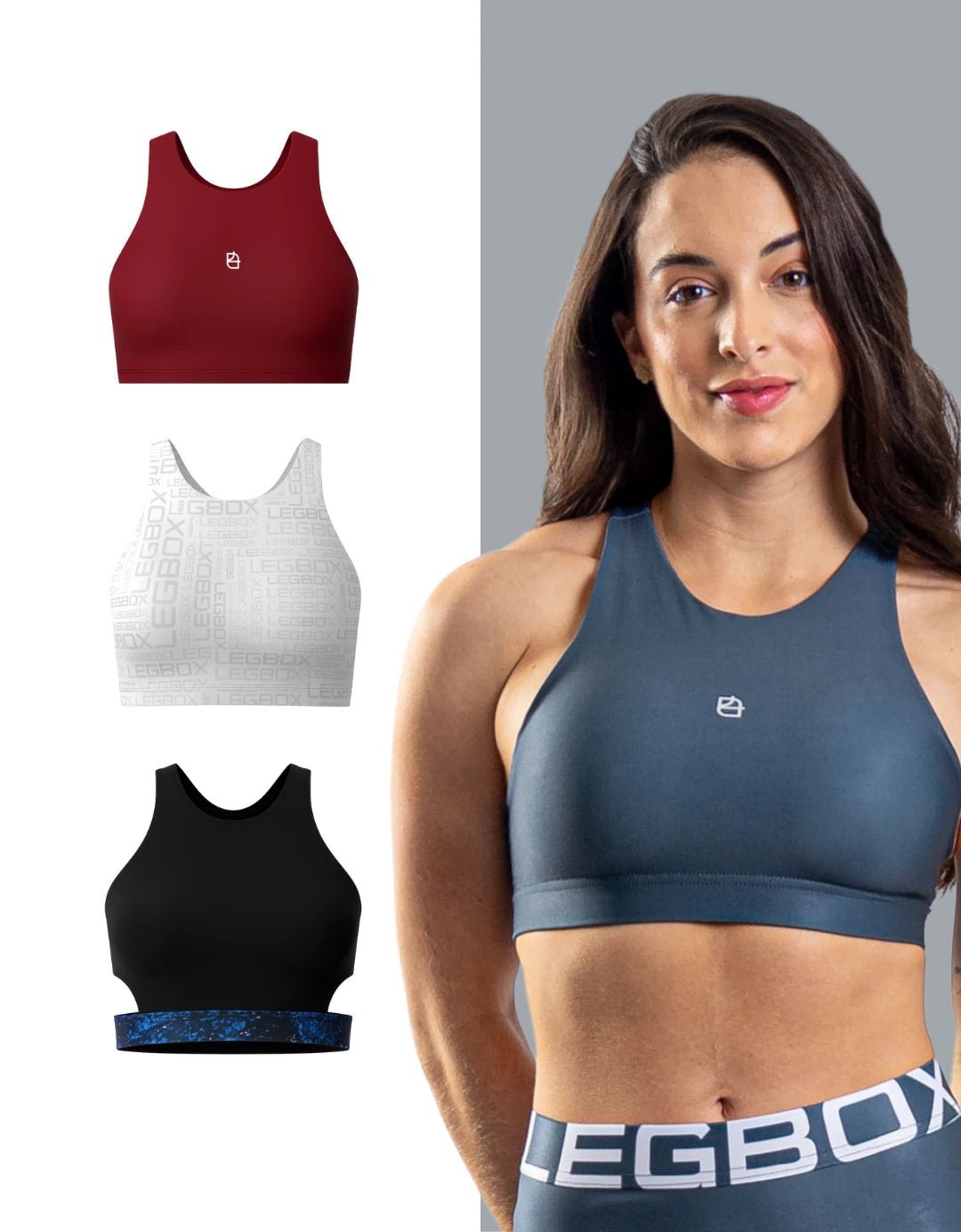 Kit 3 Tops Alta Sustentação - Legbox