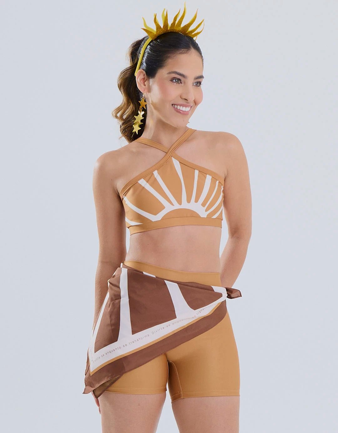 Kit Dourado Top + Short e Ganhe Bandana - Legbox