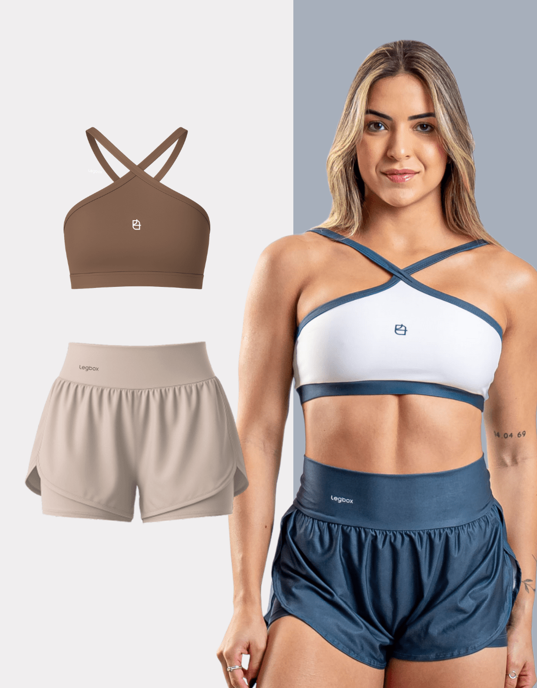Kit Short Corrida Duplo + Top Twist