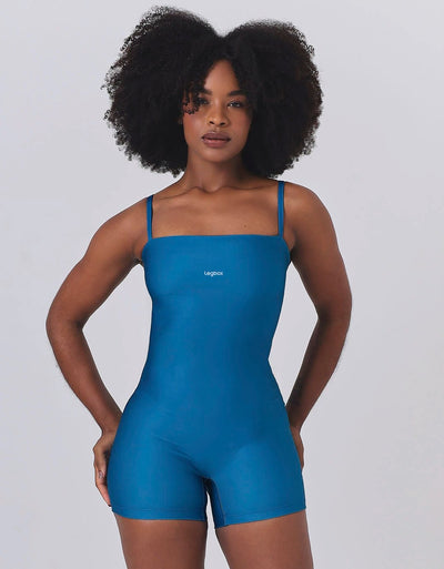 Macaquinho Fitness Linear Azul