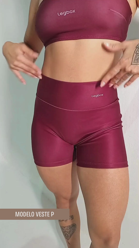 Short Fitness Feminino Vinho