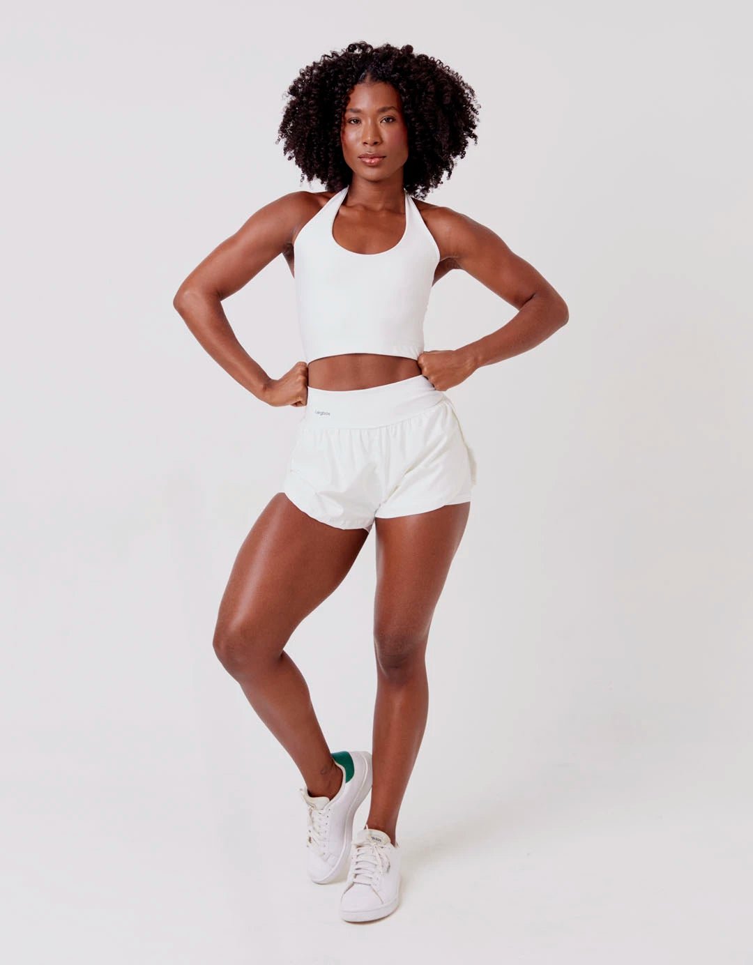 Short Corrida Feminino Duplo Branco - Legbox