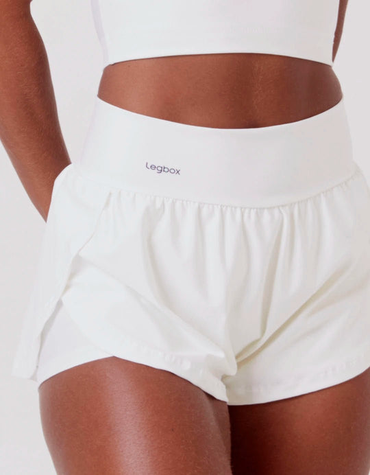 Short Corrida Feminino Duplo Branco - Legbox