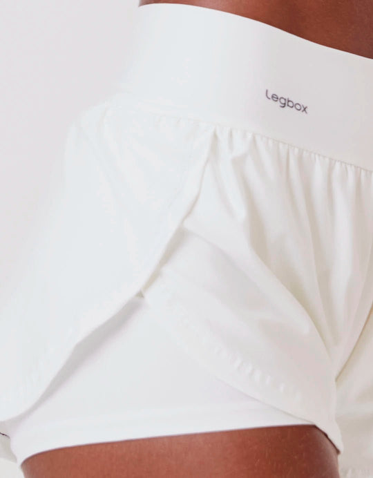 Short Corrida Feminino Duplo Branco - Legbox