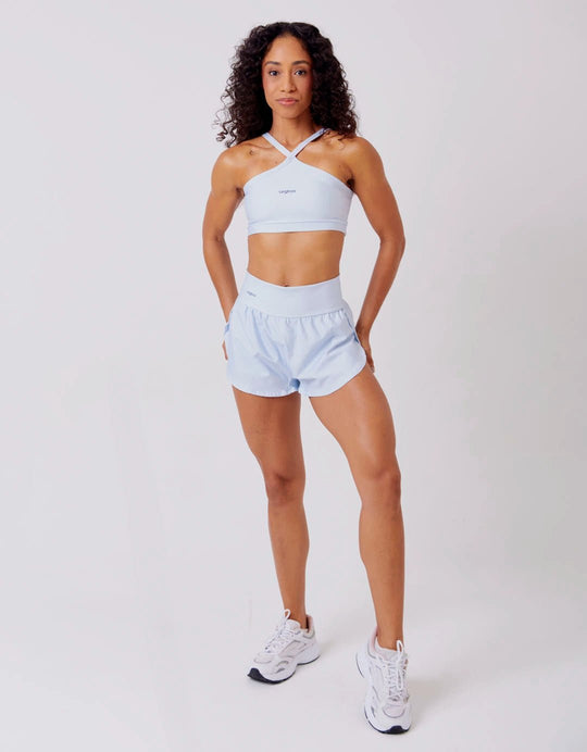 Short Corrida Feminino Duplo Cinza Claro - Legbox