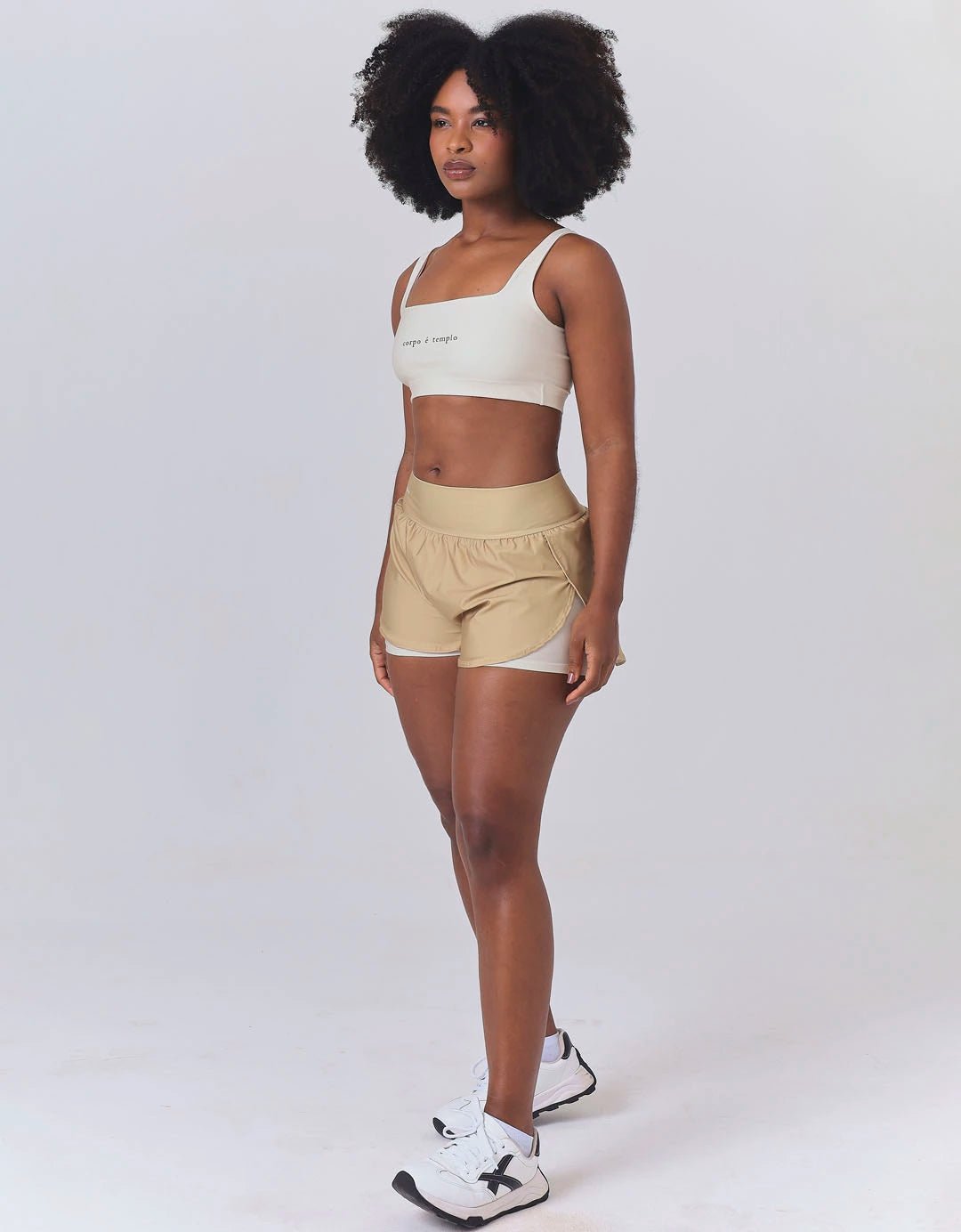 Short Corrida Feminino Duplo Nude - Legbox