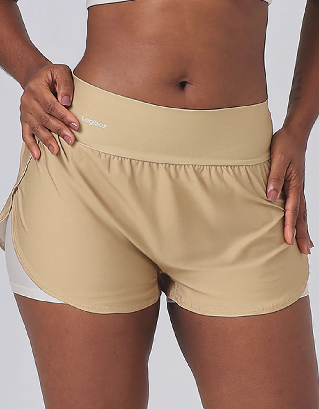 Short Corrida Feminino Duplo Nude - Legbox