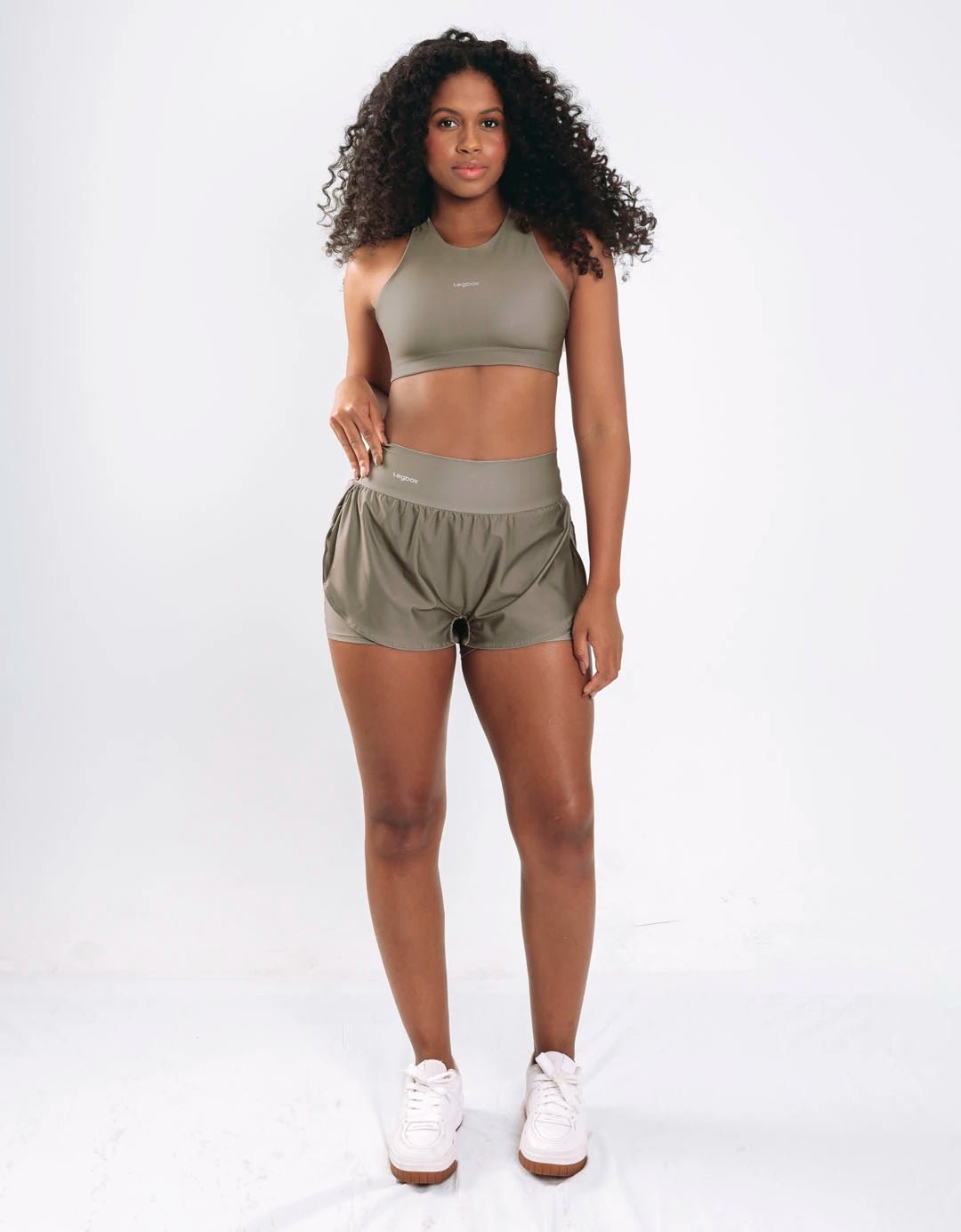 Short Corrida Feminino Duplo Olive - Legbox