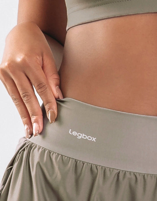 Short Corrida Feminino Duplo Olive - Legbox