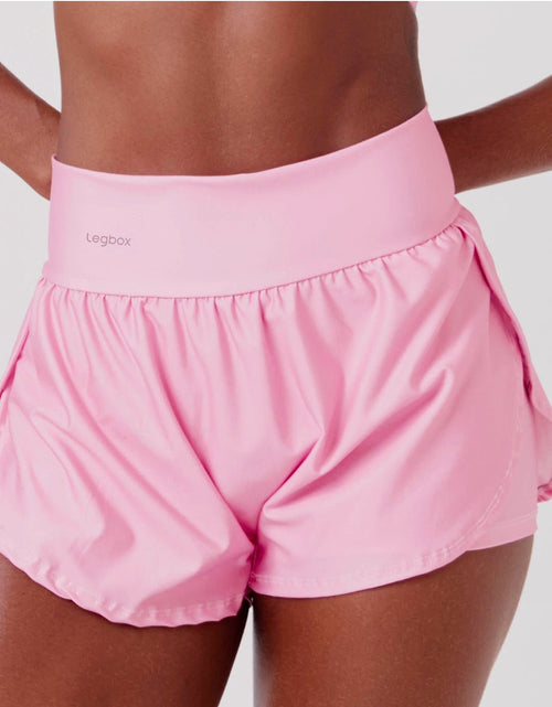 Short Corrida Feminino Duplo Rosa Chá