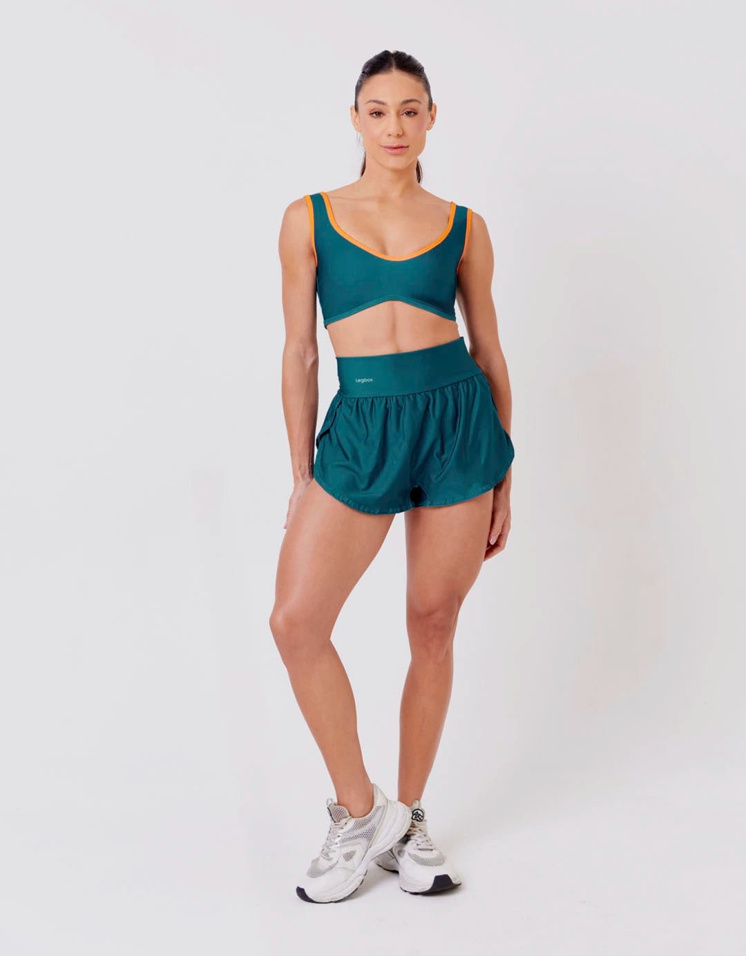 Short Corrida Feminino Duplo Verde Escuro - Legbox
