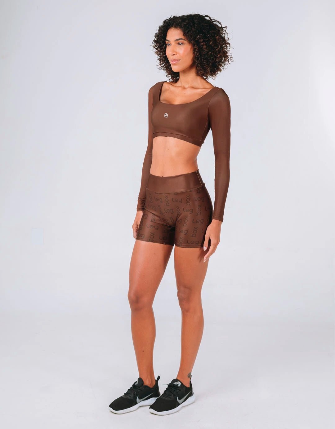 Short Fitness Feminino Glow Marrom