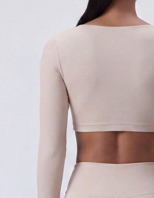 Top Fitness Manga Longa Off White - Legbox