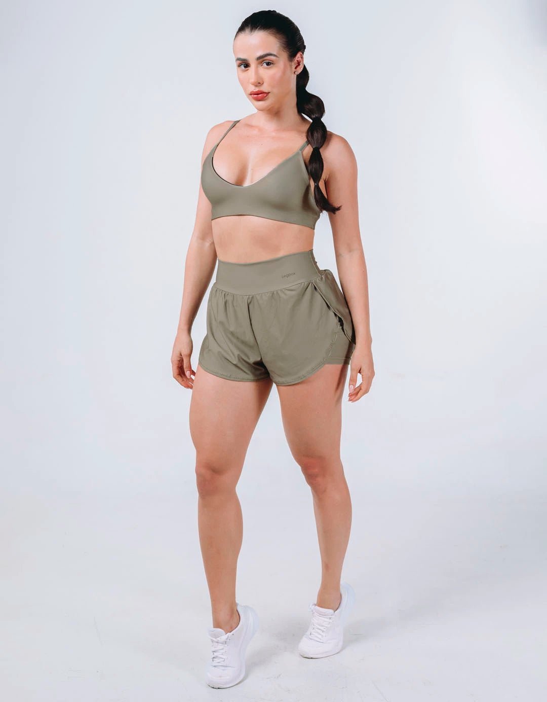 Short Corrida Feminino Duplo Olive