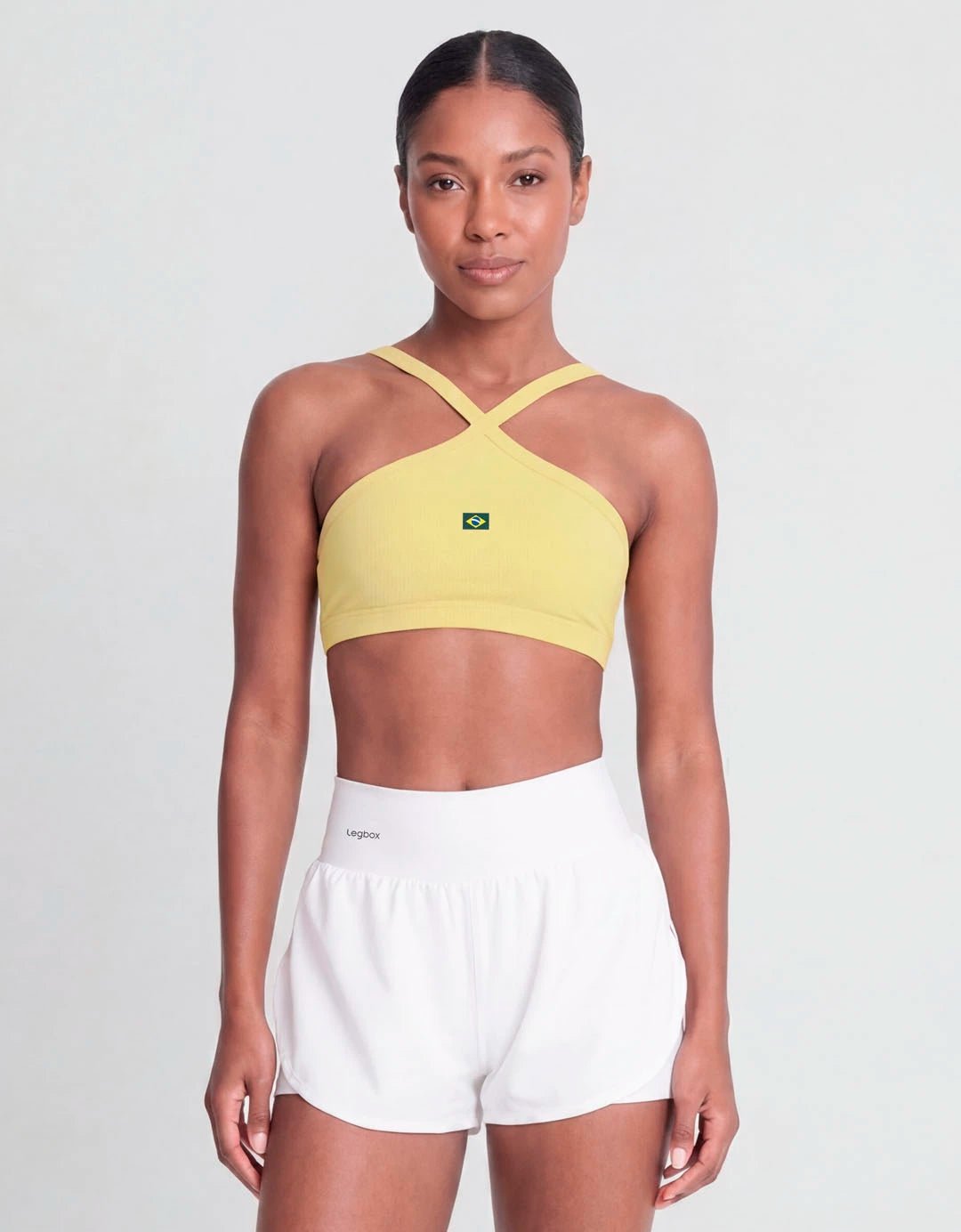 Top Fitness Twist Amarelo Brasil - Legbox
