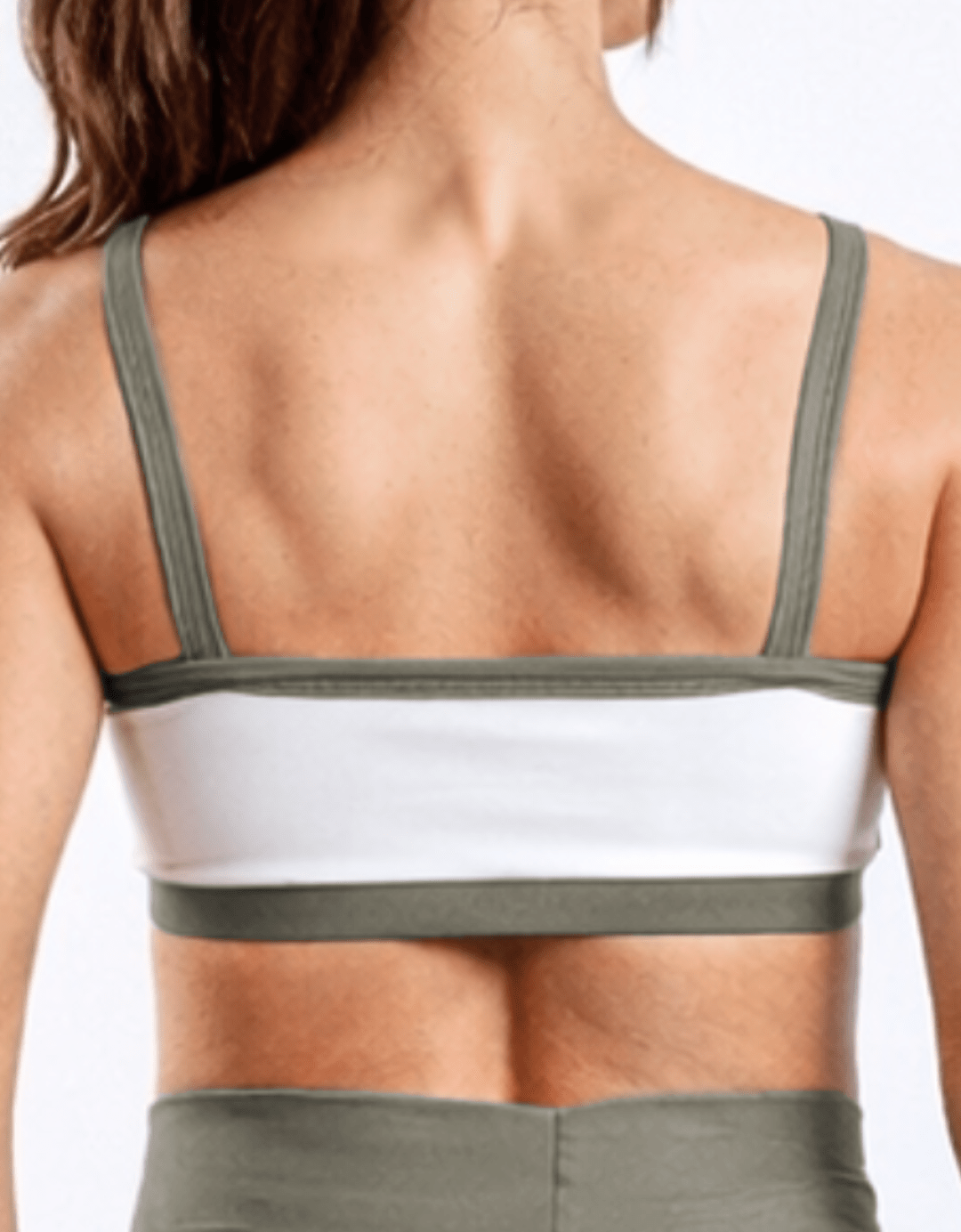 Top Fitness Twist Branco e Olive - Legbox