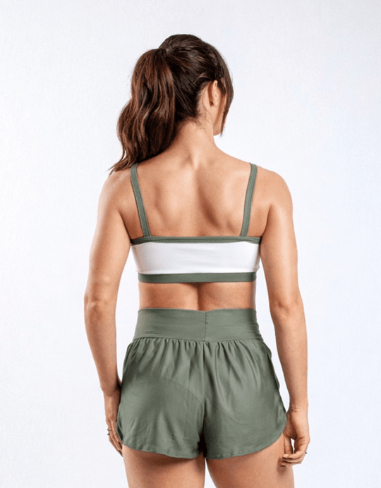 Top Fitness Twist Branco e Olive - Legbox