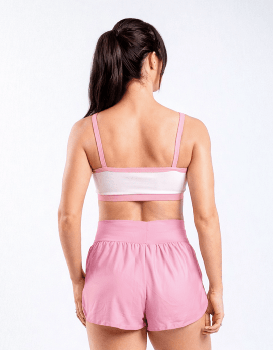 Top Fitness Twist Branco e Rosa Chá - Legbox