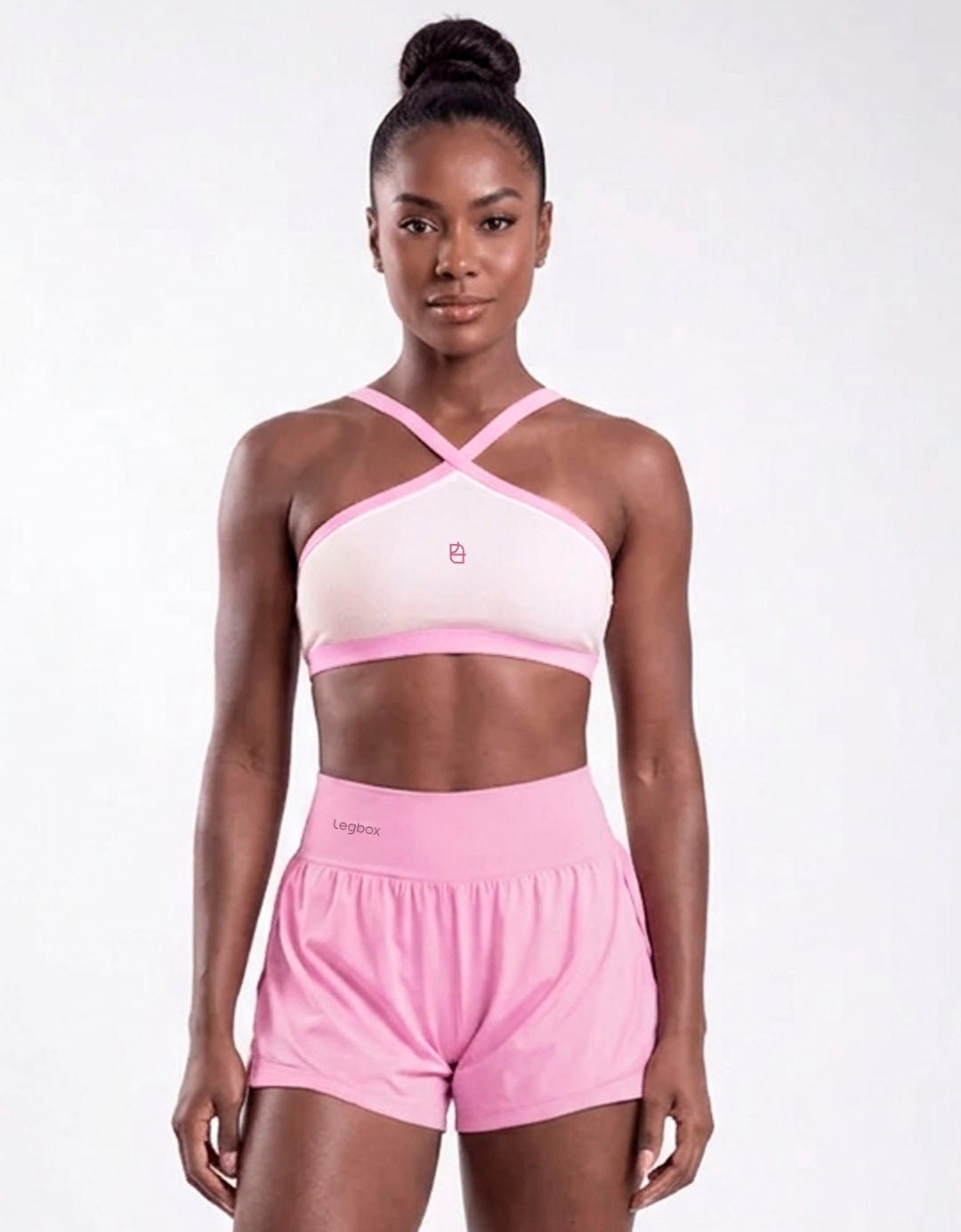 Top Fitness Twist Branco e Rosa Chá - Legbox