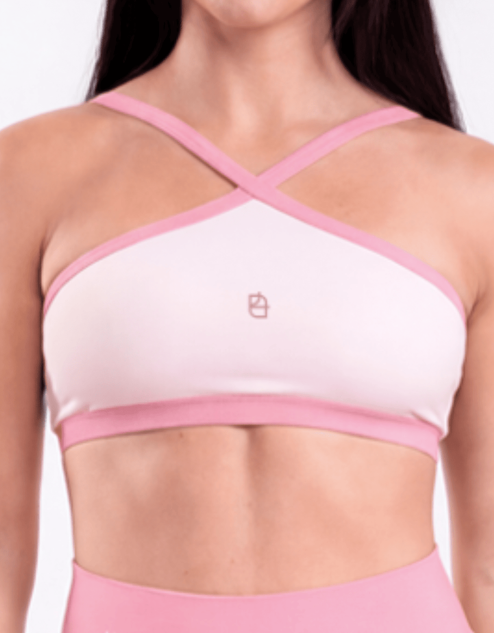 Top Fitness Twist Branco e Rosa Chá - Legbox