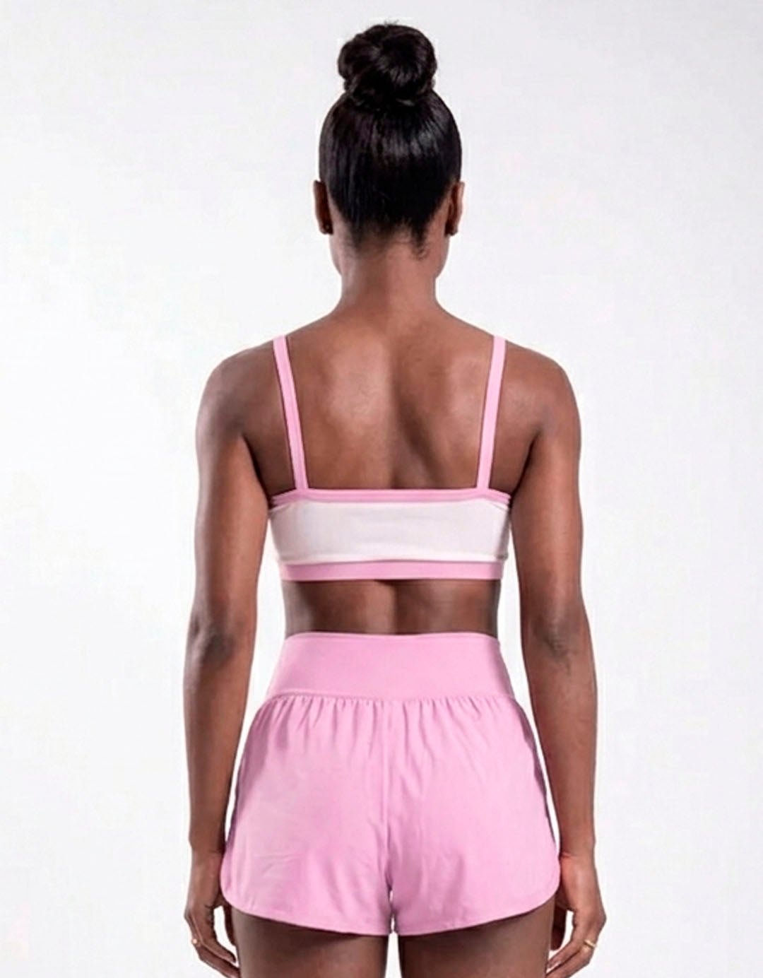 Top Fitness Twist Branco e Rosa Chá - Legbox